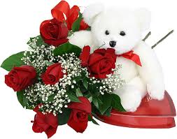 12 red roses+ celebration pack with teddy .