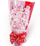 Bouquet of 8 teddies