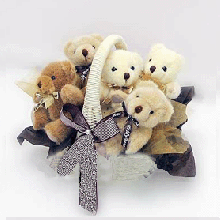 3 Teddies in basket