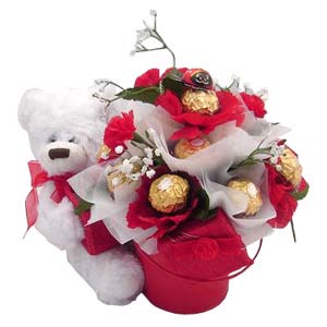 16 Chocolates bouquet with teddy